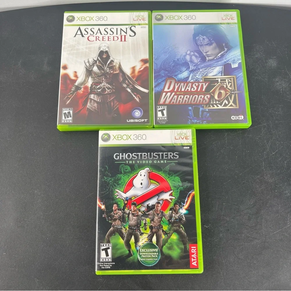 Microsoft Xbox 360 S 4GB Console System Bundle Lot With 9 Games Tested & Working